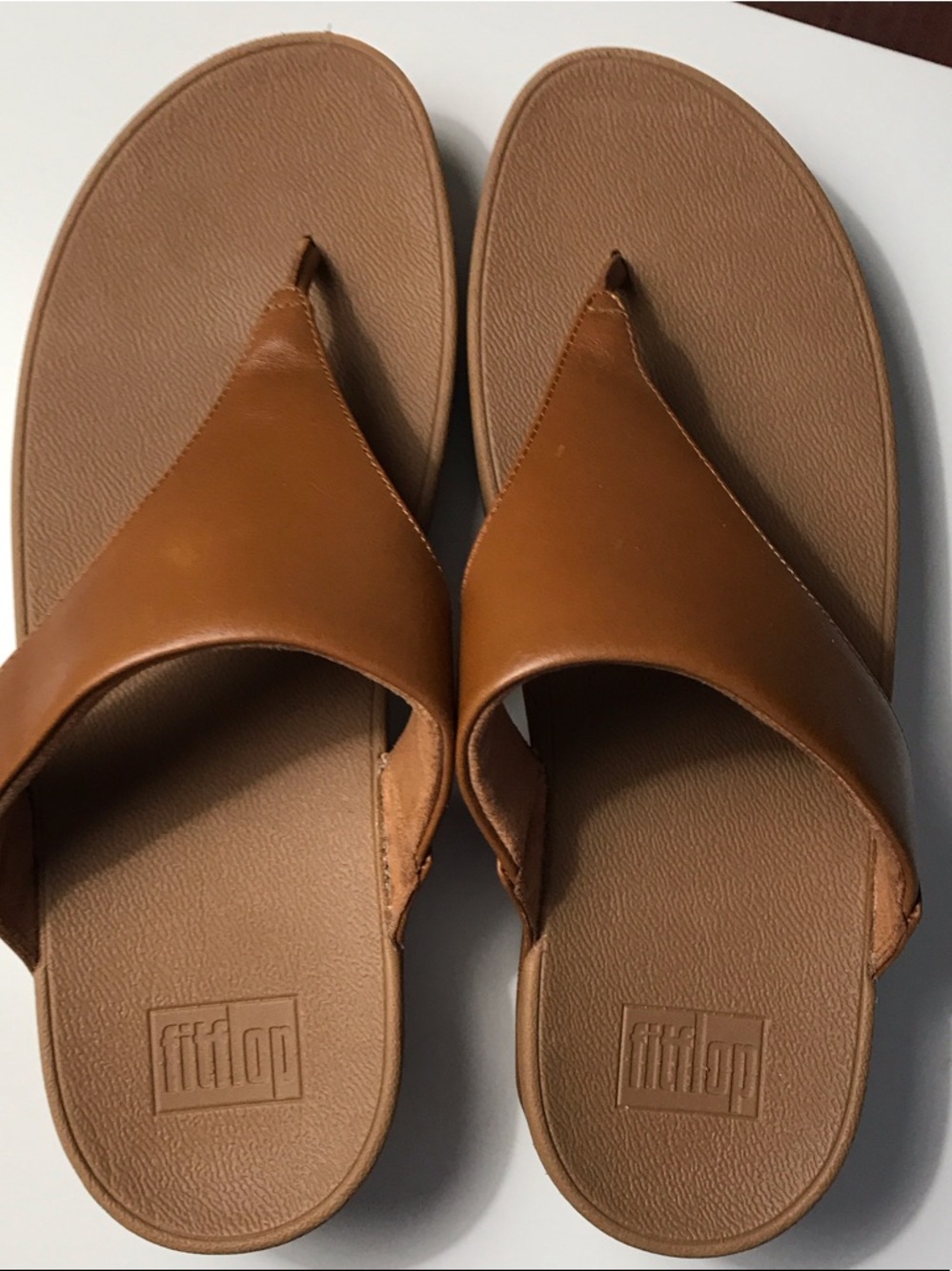 Fitflop Brown Leather Wide-Thong Sandals